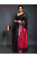Handloom Tussar Silk Cotton Saree With Pure Gicha Silk Pallu (KR51)